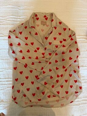 Show Me Your MuMu Beige pajama  with Red Heart Print